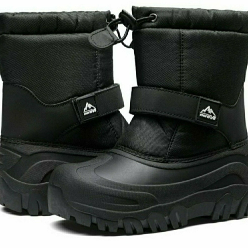 Kids Black Snow Boots